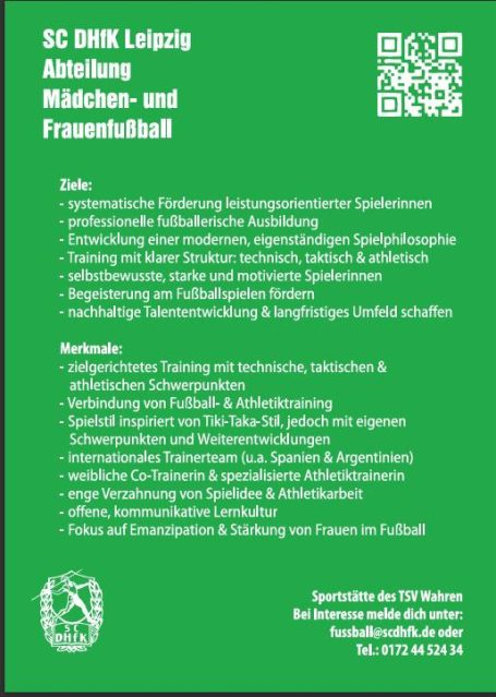 Flyer SC DHfK Leipzig Fussball